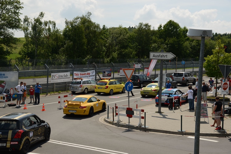 Lining up to enter the track.JPG
